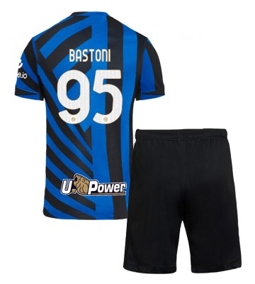 Inter Milan Alessandro Bastoni #95 Hemmakläder Barn 2024-25 Kortärmad (+ Korta byxor)